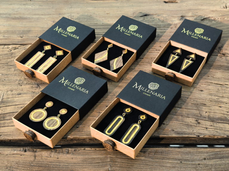 orecchini in legno Millenaria per un regalo perfetto